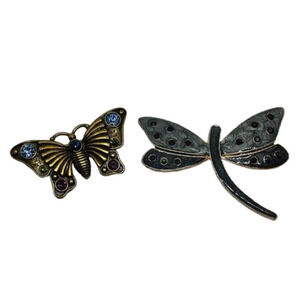 1928 brand butterfly brooch/pendant & enamel dragonfly brooch vintage